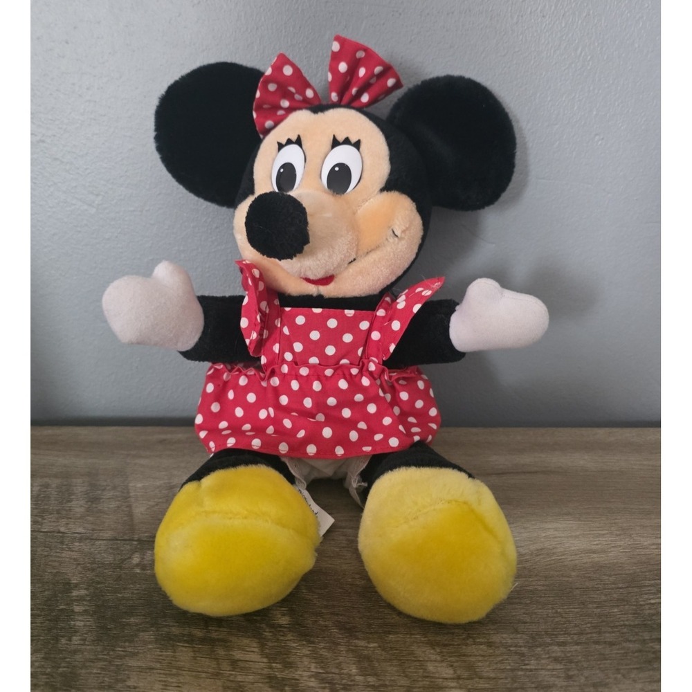 Vintage DisneyLand Disney World Minnie Mouse‎ 12" Plush Red Dress